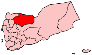 Map of Yemen showing Al Jawf governorate.