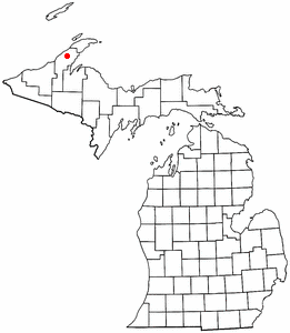 Location of Hancock, Michigan