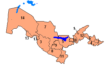 Political Map of Uzbekistan