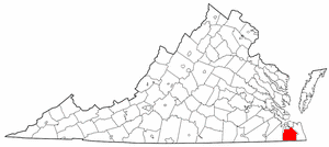 Location of Chesapeake, Virginia