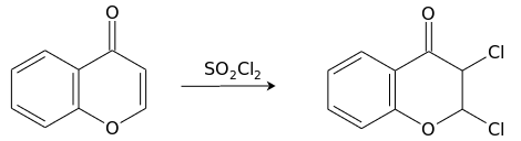 Схема реакции хромона с сульфурилхлоридом