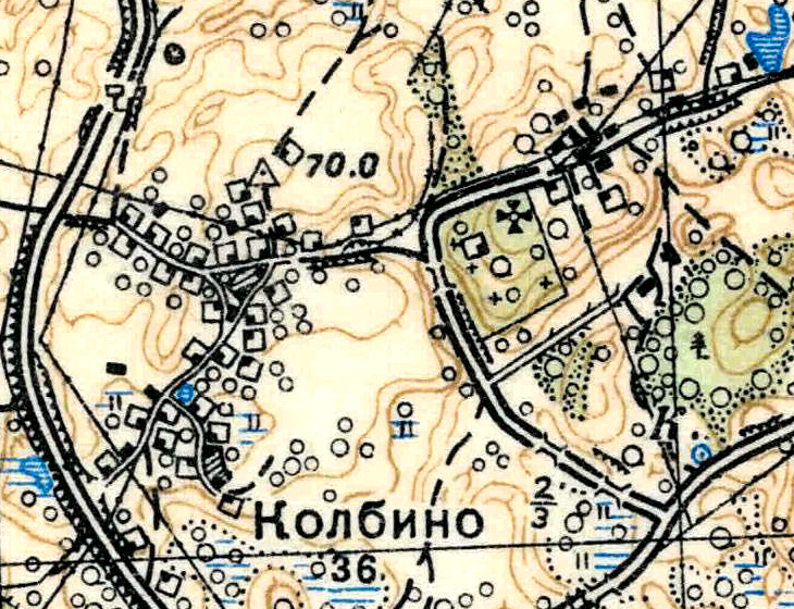 План деревни Колбино. 1939 год