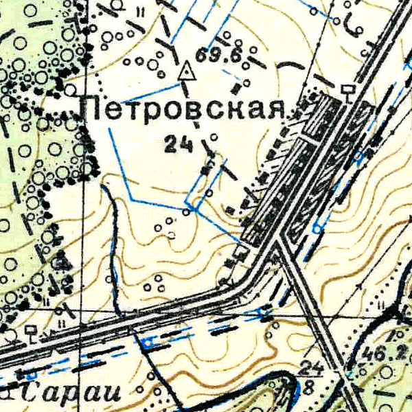 План деревни Петровское. 1939 год