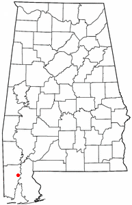 Location of Creola, Alabama