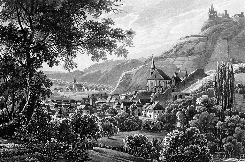 File:Trarbach, Traben und die Gräfinburg by Karl Bodmer.jpg