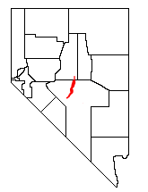 Location of the Toquima Range within Nevada