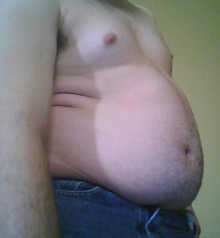 Overweight teenage boy (side)