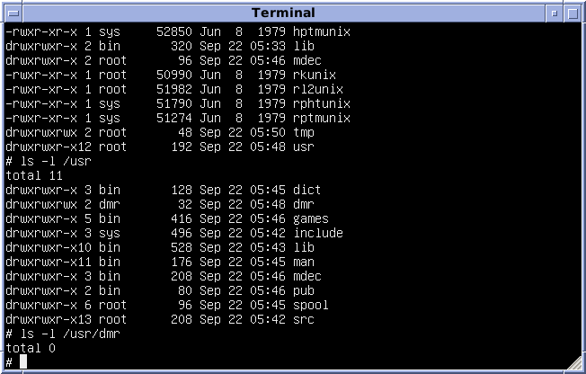 Archivo:Version 7 Unix SIMH PDP11 Emulation DMR.png