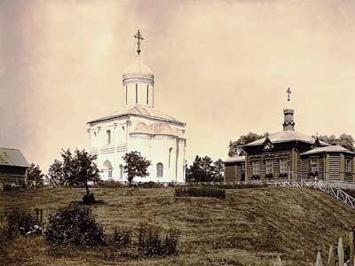 Городок. Успенский собор и деревянная церковь Вознесения Господня. 1899