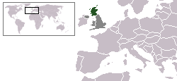 Scotland's location in Europe