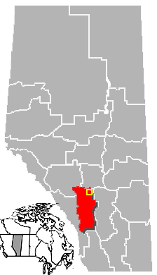 Location of Olds, Alberta