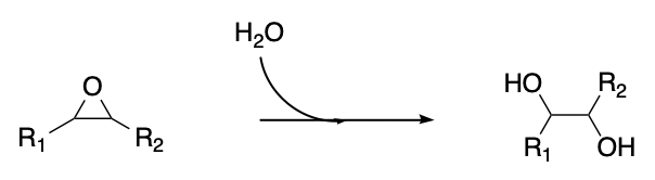 Hydrolysis of an epoxide ring