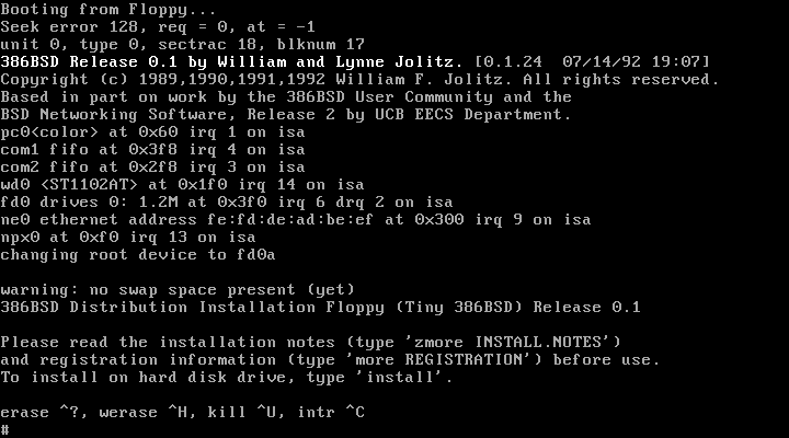 Archivo:386BSD installer screenshot.png