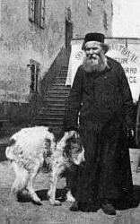 Italian priest Pierre Chanoux and his faithful St Bernard dog, Rutor.