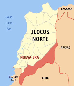 Map of Ilocos Norte showing the location of Nueva Era