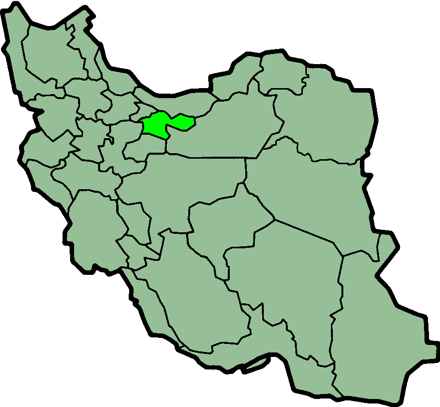 Map showing Tehran in Iran