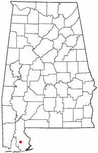 Location of Silverhill, Alabama