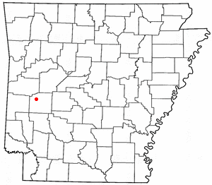 Location of Oden, Arkansas