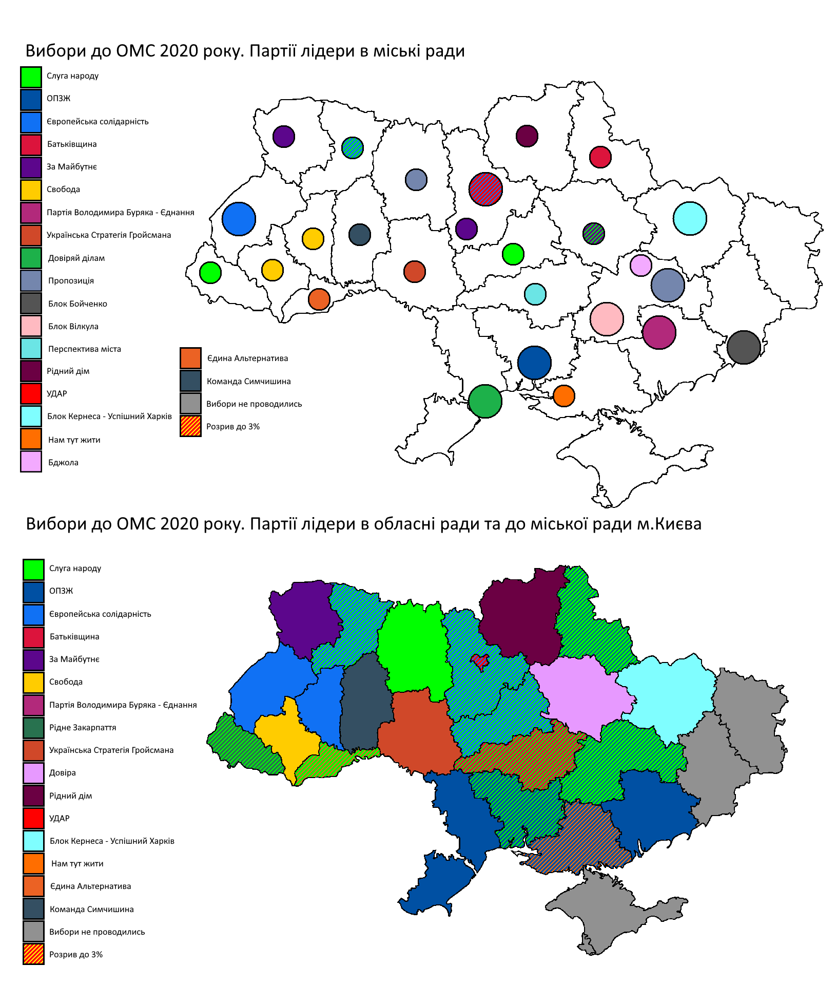 Map of the Ukrainian local elections