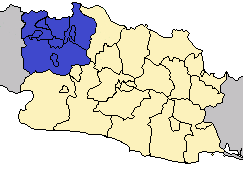 Location of Jabodetabek metropolitan area