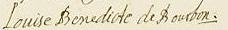 Файл:Signature of Louise Bénédicte de Bourbon.jpg