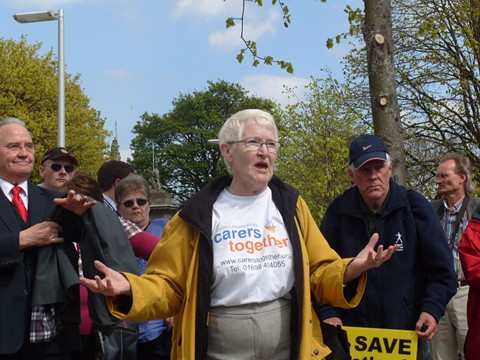 File:Carers speakers outside the Scottish Parliament.jpg