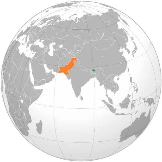 Файл:Bhutan Pakistan Locator (orthographic projection).png