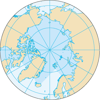 Mapa de localización de Océano Ártico