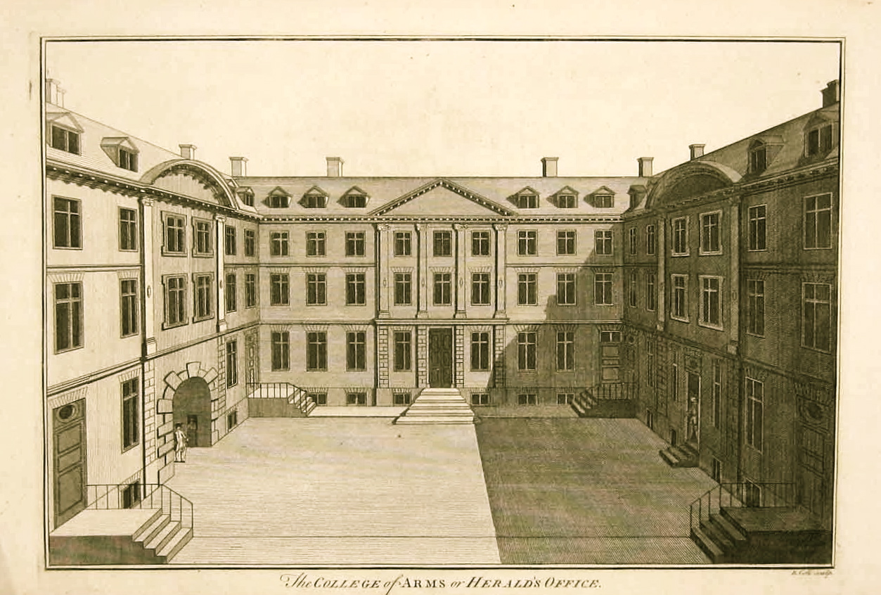 An engraving of the College of Arms as it looked in 1756.