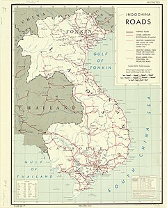 Indochina Roads drafted by the CIA (1945)