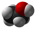 Space-filling model of ethanol