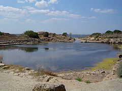 Vista del «cothon» de Motia, en Sicilia.