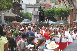 Procesión de Semana Santa en Huejutla.