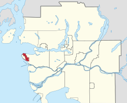 Location of the University Endowment Lands in Metro Vancouver