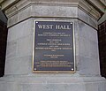 Descriptive plaque on front steps