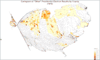 Cartogram of "other" presidential election results by county