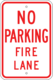 No Parking in fire lane