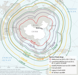 Chinese Conventional Strike Ranges as of 2020