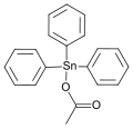 Triphenyltin acetate, an off-white crystalline solid, used as an insecticide and a fungicide