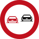 Overtaking is prohibited for small vehicles.