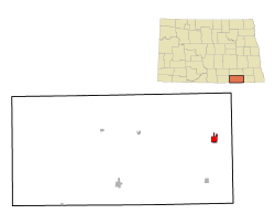 Location of Oakes, North Dakota