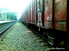 Tirur Railway Station. I was crossing the rails from the Tirur market side to the railway station.