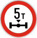 В19 Weight limit per axle