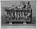 Sarcophagus of Alexander Severus and Julia Mamaea from Monte del Grano, etching, 1756