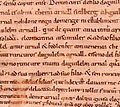 Fragment of the Greuges de Guitard Isarn (c. 1080–1095), one of the earliest texts written almost completely in Catalan,[17][13] predating the famous Homilies d'Organyà by a century.