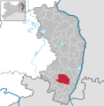 current map of Görlitz district, with Herrnhut in red