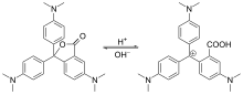 Crystal violet lactone reaction.svg