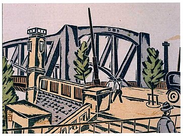 Senju-ōhashi bridge from series: One hundred views of New Tokyo, 1930