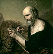 Saint Mark the Evangelist Icon from the royal gates of the central iconostasis of the Kazan Cathedral in Saint Petersburg, 1804.