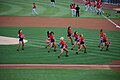 The dance team performing on the field